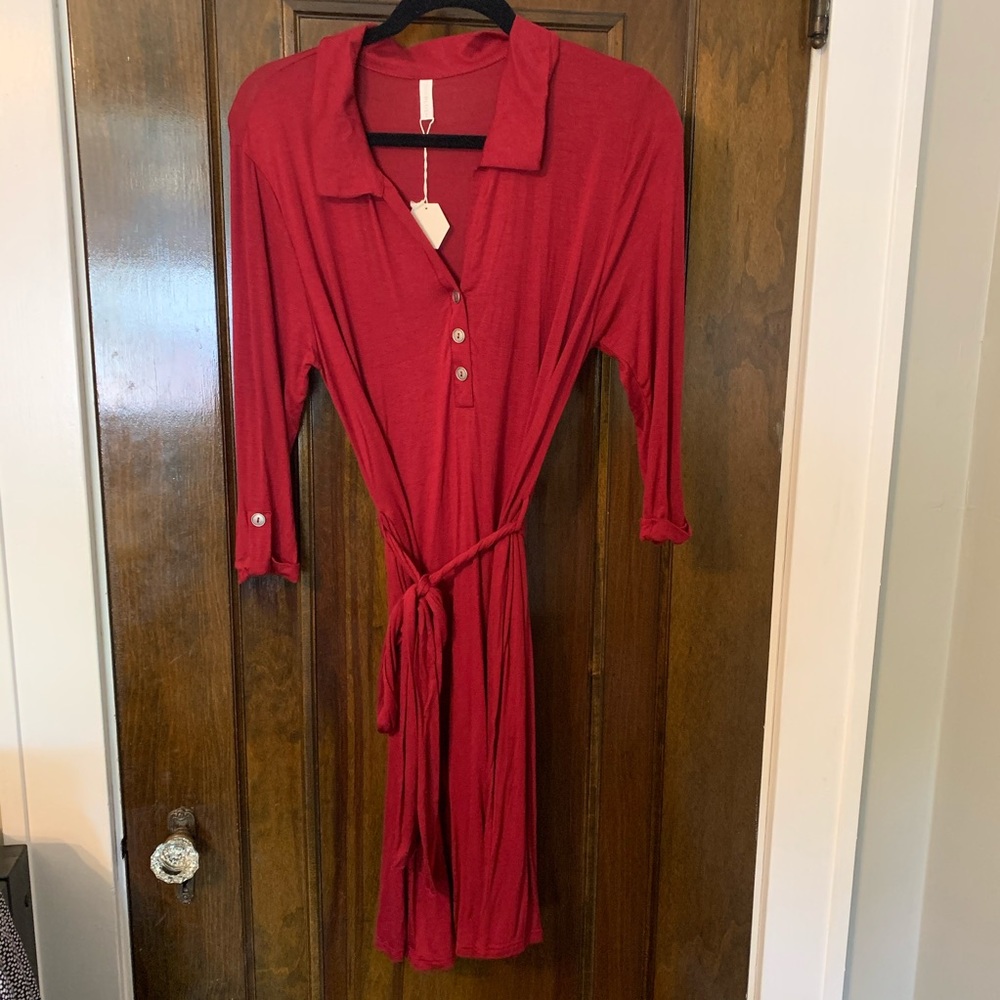 NWT shirt style maternity/nursing dress